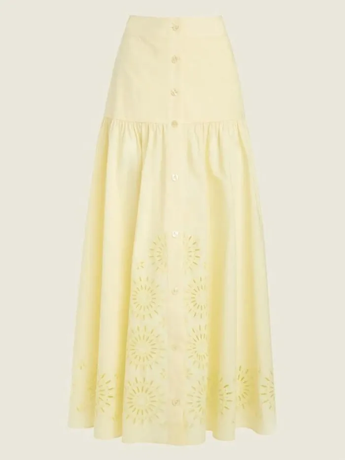 Bottoms Women Marciano Kaia Poplin Maxi Skirt Cornsilk