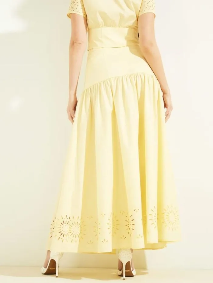 Bottoms Women Marciano Kaia Poplin Maxi Skirt Cornsilk