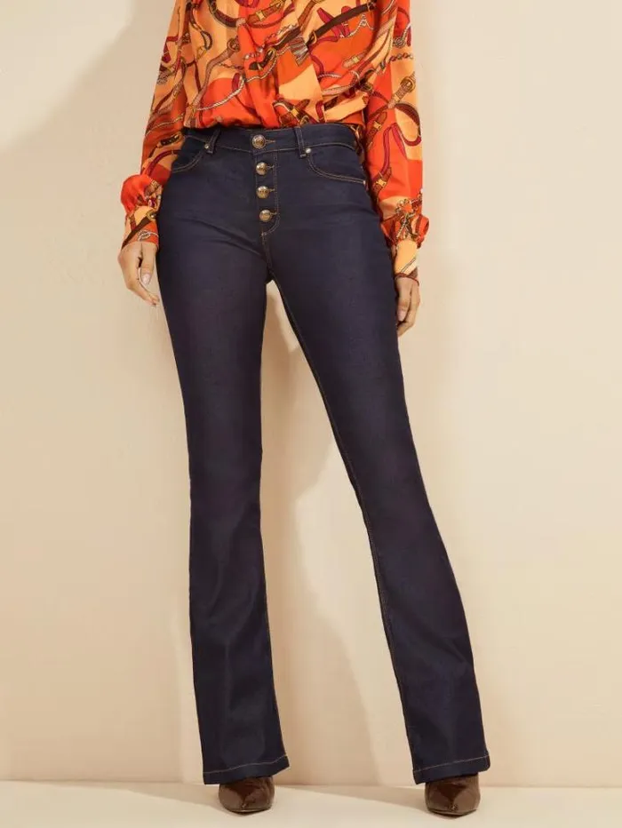 Bottoms Women Marciano Mini Flare Denim Pant Blue Rinse Wash
