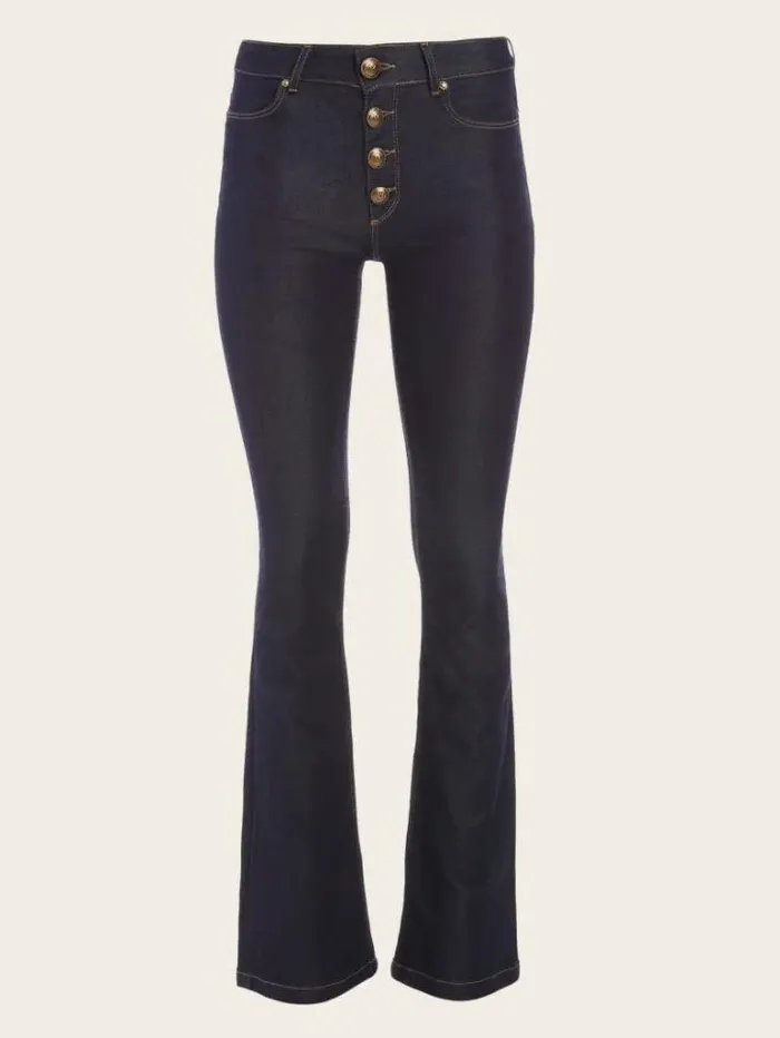 Bottoms Women Marciano Mini Flare Denim Pant Blue Rinse Wash Bottoms Women Marciano Mini Flare Denim Pant Blue Rinse Wash