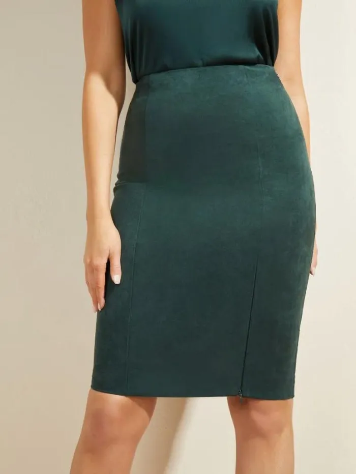 Bottoms Women Marciano Stealth FauxSuede Skirt Chenille Green