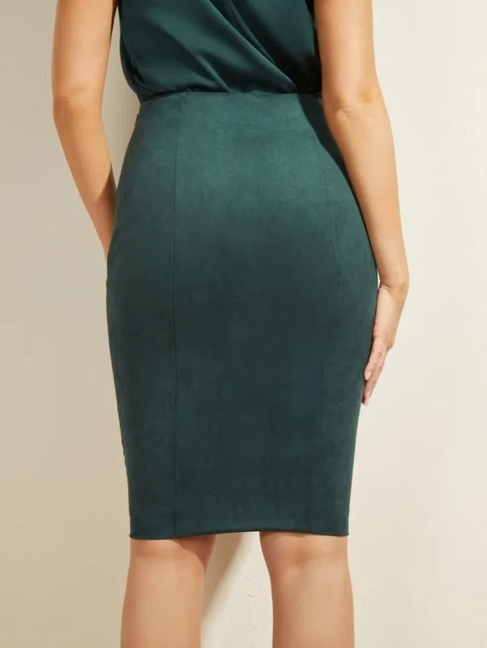 Bottoms Women Marciano Stealth FauxSuede Skirt Chenille Green Bottoms Women Marciano Stealth FauxSuede Skirt Chenille Green