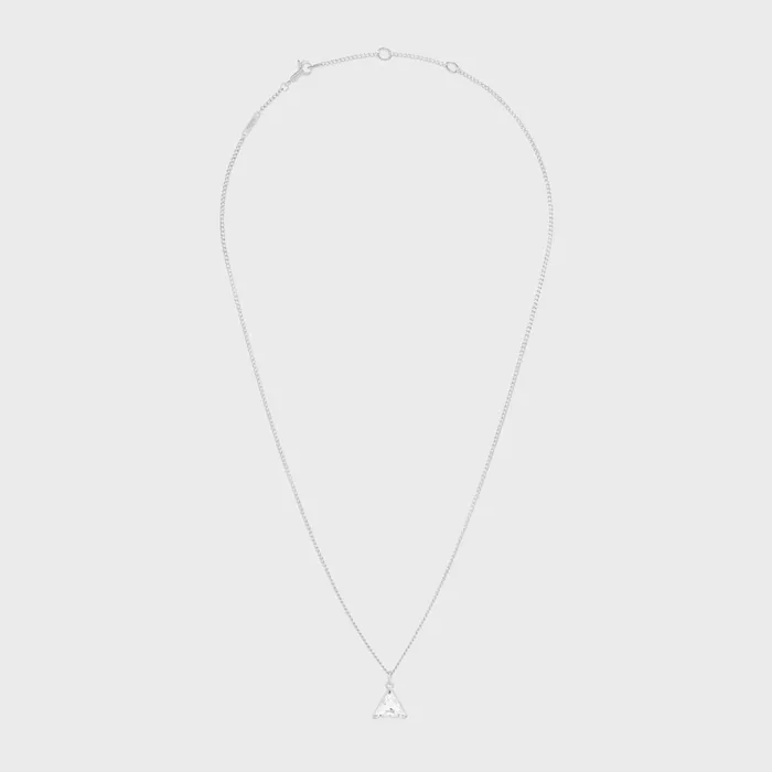 Boy Doll Triangle Necklace In Brass With Rhodium Finish And Strass Crystal Men CELINE NECKLACES Boy Doll Triangle Necklace In Brass With Rhodium Finish And Strass Crystal Men CELINE NECKLACES