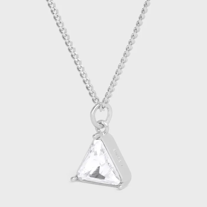 Boy Doll Triangle Necklace In Brass With Rhodium Finish And Strass Crystal Men CELINE NECKLACES Boy Doll Triangle Necklace In Brass With Rhodium Finish And Strass Crystal Men CELINE NECKLACES