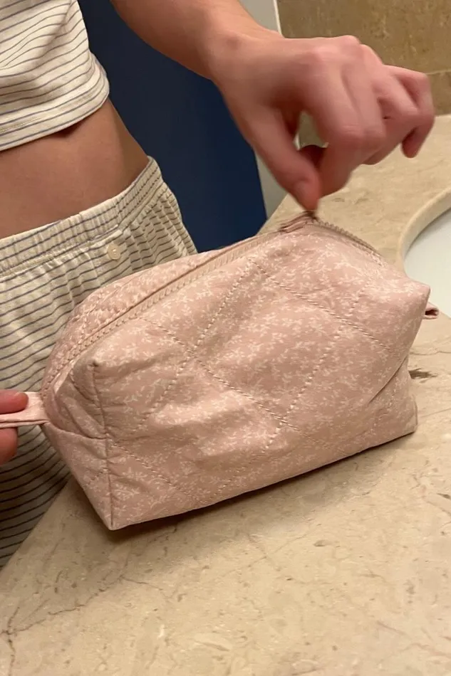 Brandy Melville Bags and Backpacks Mini Floral Travel Bag Light Pink With White Leaf Floral 8211 Women