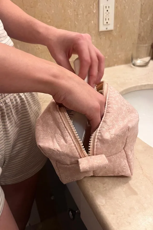 Brandy Melville Bags and Backpacks Mini Floral Travel Bag Light Pink With White Leaf Floral 8211 Women