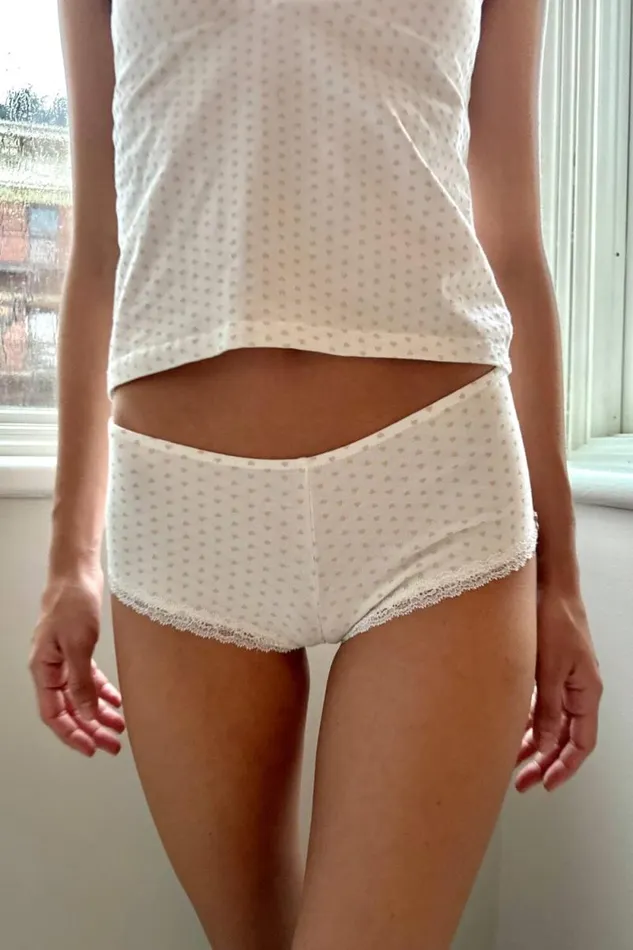 Brandy Melville Intimates Heart Lace Boyshort Underwear White 8211 Women