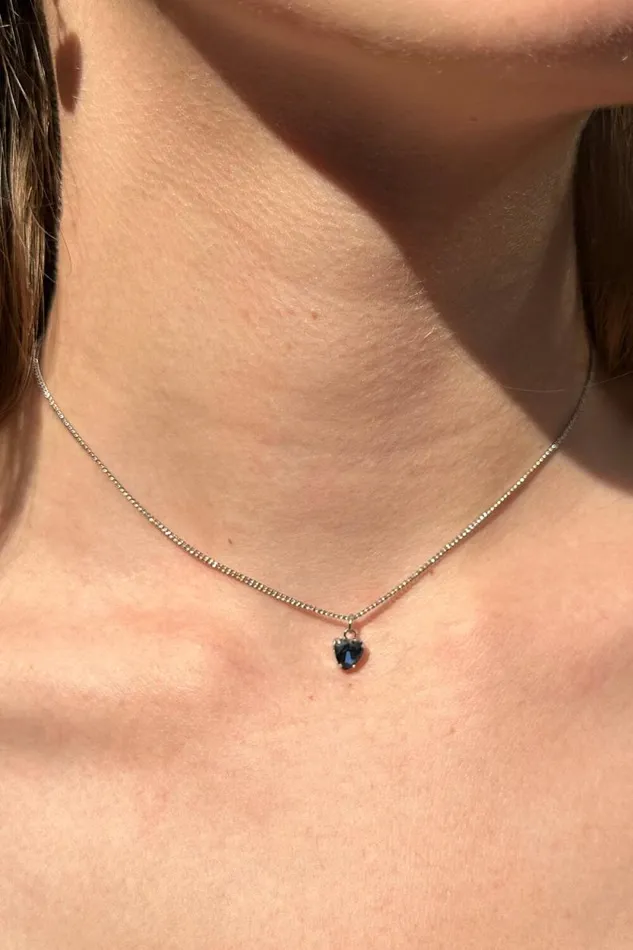 Brandy Melville Jewelry Heart Charm Necklace Silver 8211 Women