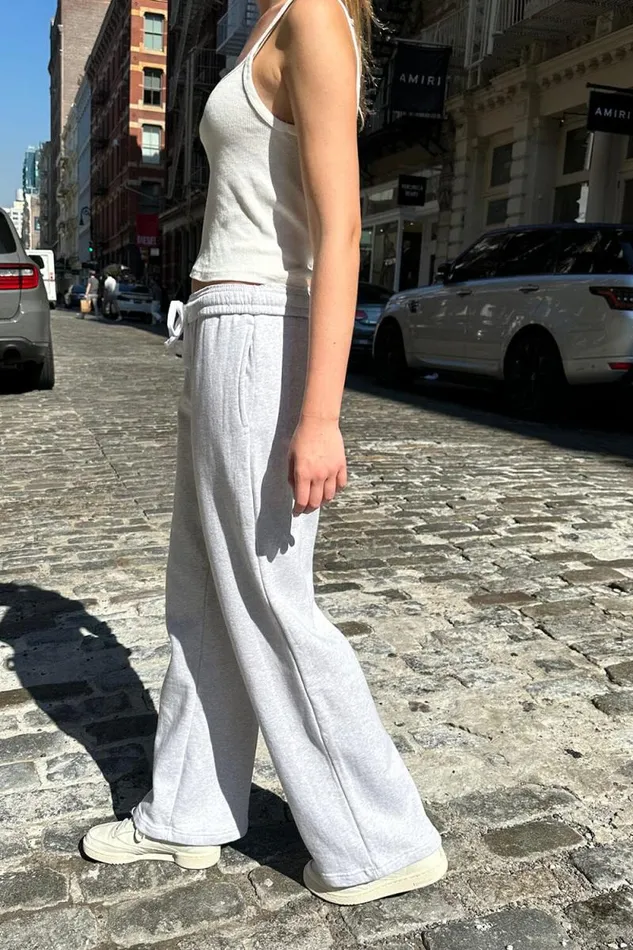 Brandy Melville Sweatpants and Sweatshirts Anastasia Tie Sweatpants Silver Grey 8211 Women