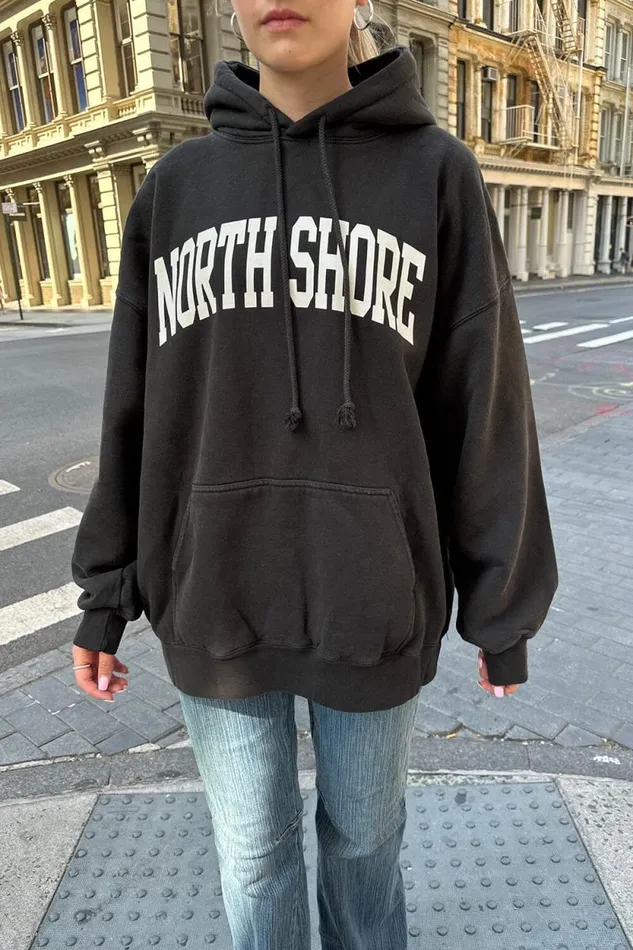 Brandy Melville Sweatpants and Sweatshirts Christy North Shore Hoodie Black 8211 Women