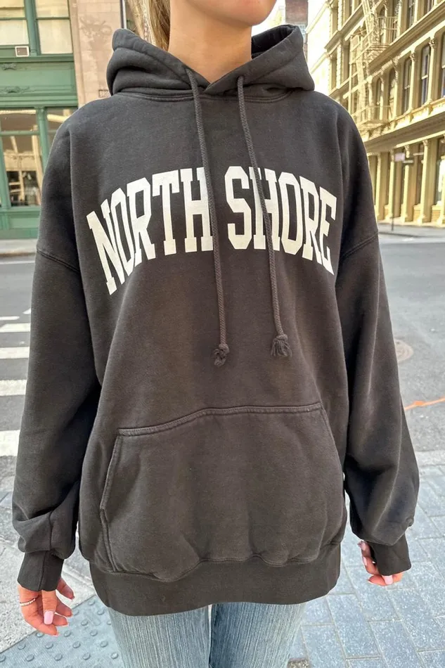 Brandy Melville Sweatpants and Sweatshirts Christy North Shore Hoodie Black 8211 Women