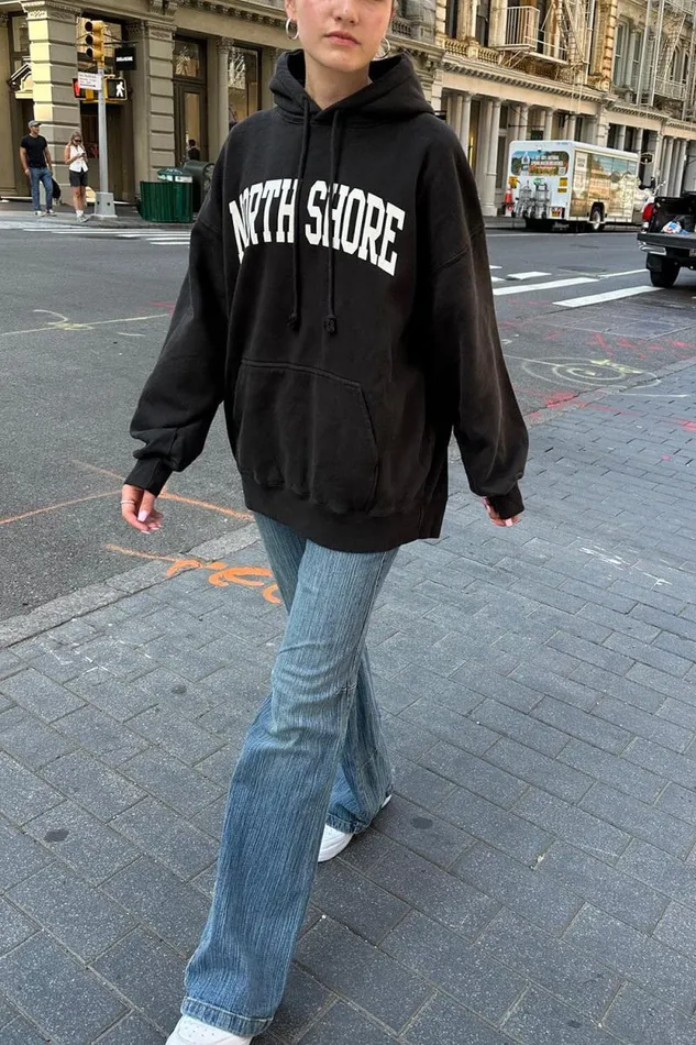 Brandy Melville Sweatpants and Sweatshirts Christy North Shore Hoodie Black 8211 Women
