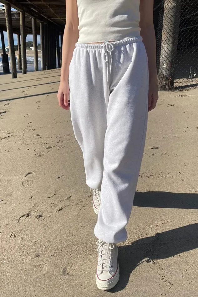Brandy Melville Sweatpants and Sweatshirts Rosa Tie Sweatpants Heather White 8211 Women