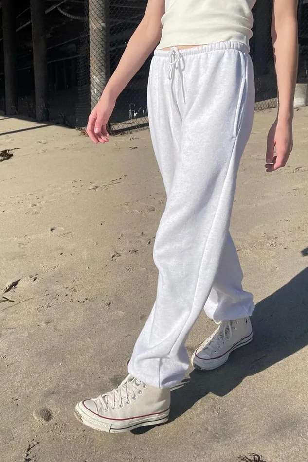 Brandy Melville Sweatpants and Sweatshirts Rosa Tie Sweatpants Heather White 8211 Women