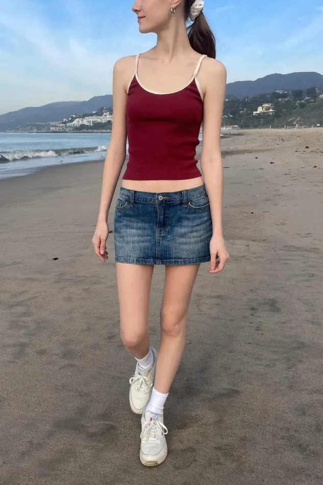 Brandy Melville Tops Beyonca Crop Tank Burgundy 8211 Women