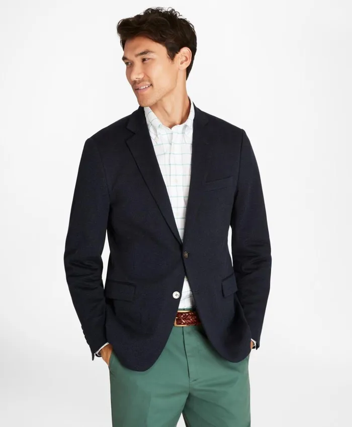 Brooks Brothers Blazers Regent Fit TwoButton Knit Blazer Navy 8211 Men