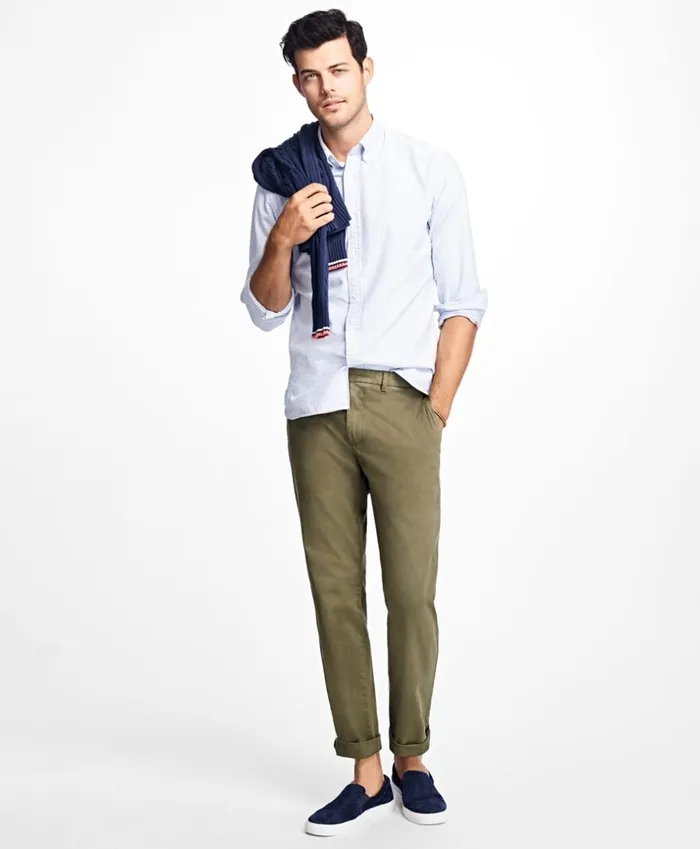 Brooks Brothers Casual Pants SlimFit GarmentDyed Stretch Chinos Ivy Green 8211 Men Brooks Brothers Casual Pants SlimFit GarmentDyed Stretch Chinos Ivy Green 8211 Men