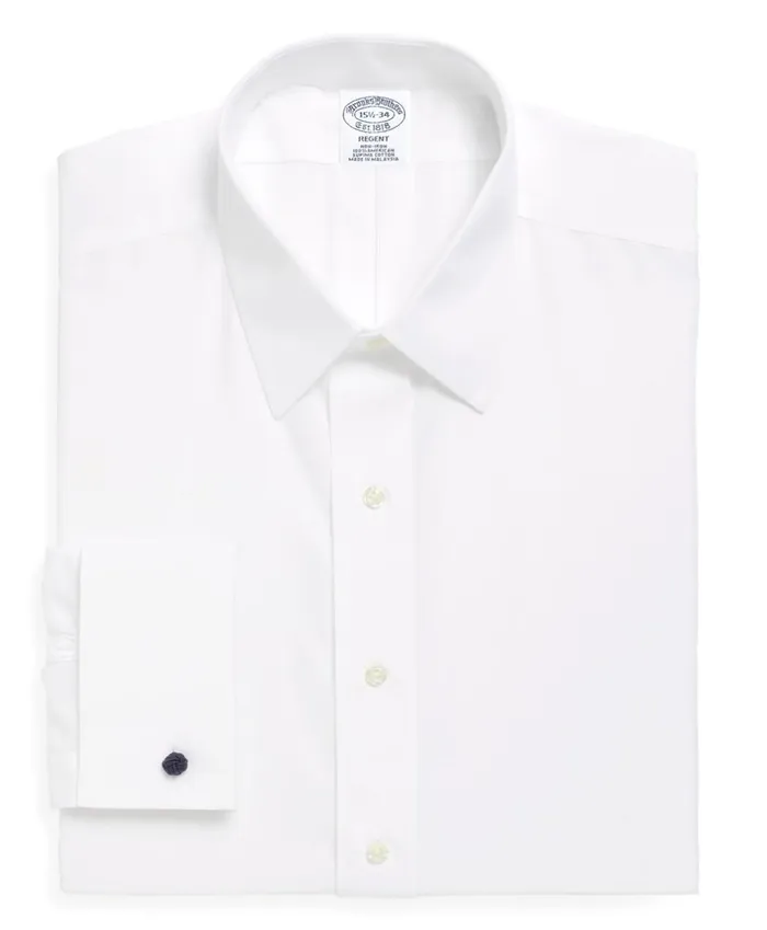 Brooks Brothers Dress Shirts Regent Fitted Dress Shirt NonIron Point Collar French Cuff White 8211 Men Brooks Brothers Dress Shirts Regent Fitted Dress Shirt NonIron Point Collar French Cuff White 8211 Men
