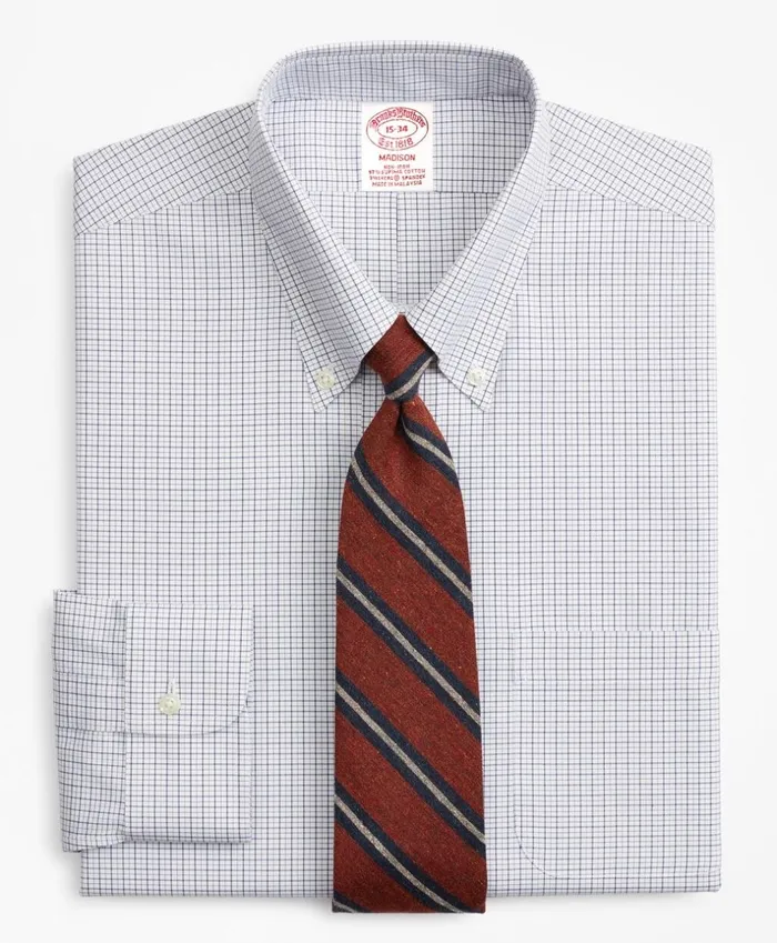 Brooks Brothers Dress Shirts Stretch Madison ClassicFit Dress Shirt NonIron Grid Check Fig 8211 Men Brooks Brothers Dress Shirts Stretch Madison ClassicFit Dress Shirt NonIron Grid Check Fig 8211 Men
