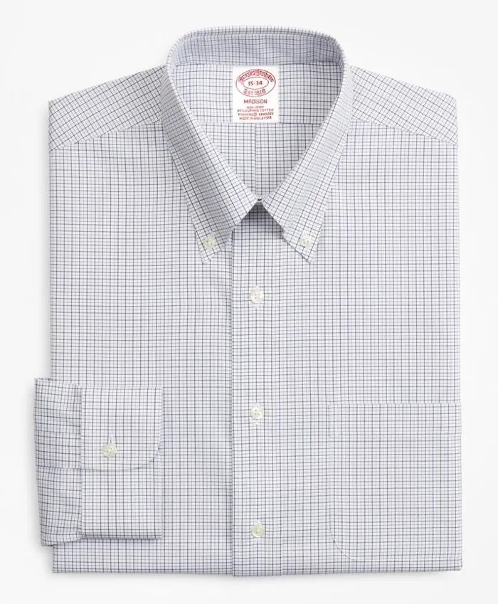 Brooks Brothers Dress Shirts Stretch Madison ClassicFit Dress Shirt NonIron Grid Check Fig 8211 Men Brooks Brothers Dress Shirts Stretch Madison ClassicFit Dress Shirt NonIron Grid Check Fig 8211 Men