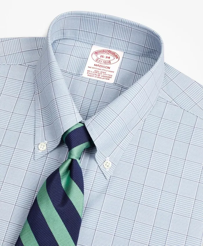 Brooks Brothers Dress Shirts Stretch Madison ClassicFit Dress Shirt NonIron Pinpoint ButtonDown Collar Glen Plaid Blue 8211 Men Brooks Brothers Dress Shirts Stretch Madison ClassicFit Dress Shirt NonIron Pinpoint ButtonDown Collar Glen Plaid Blue 8211 Men