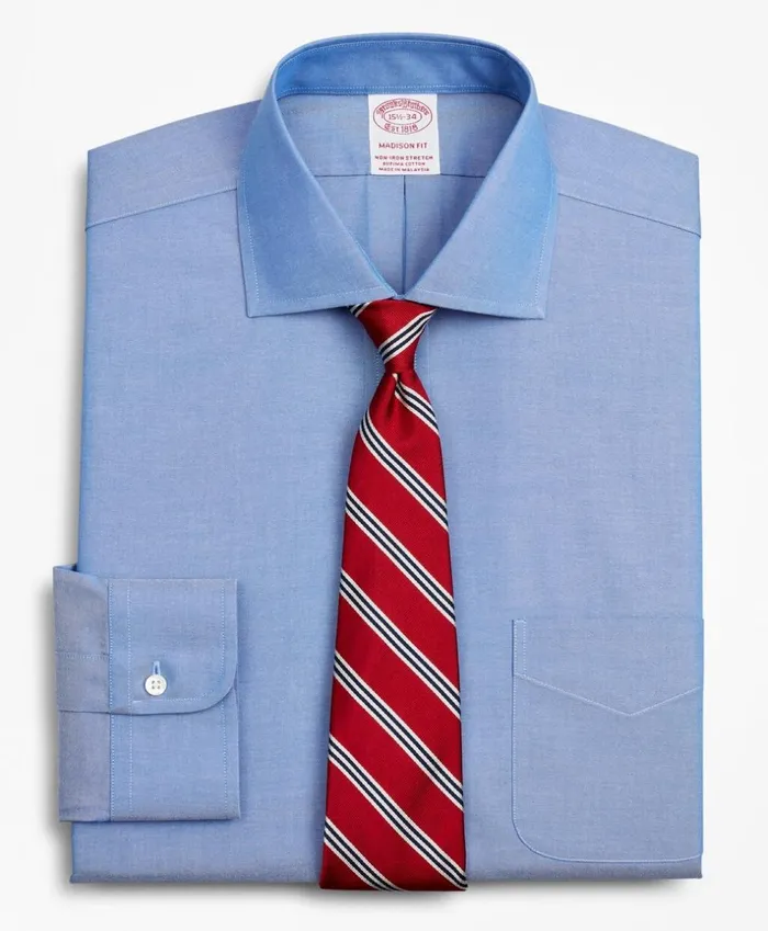 Brooks Brothers Dress Shirts Stretch Madison ClassicFit Dress Shirt NonIron Pinpoint English Collar Blue 8211 Men Brooks Brothers Dress Shirts Stretch Madison ClassicFit Dress Shirt NonIron Pinpoint English Collar Blue 8211 Men