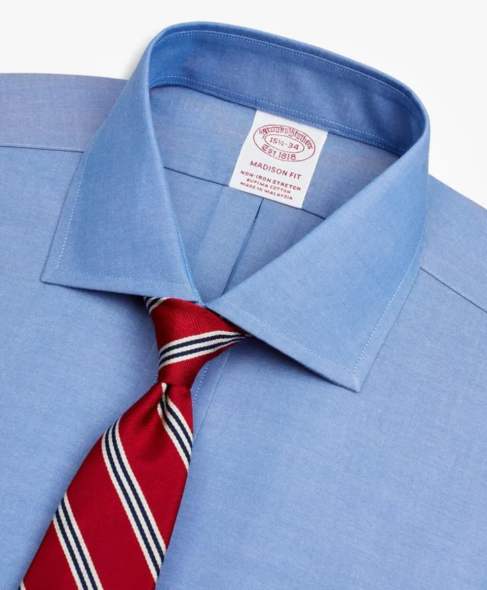 Brooks Brothers Dress Shirts Stretch Madison ClassicFit Dress Shirt NonIron Pinpoint English Collar Blue 8211 Men Brooks Brothers Dress Shirts Stretch Madison ClassicFit Dress Shirt NonIron Pinpoint English Collar Blue 8211 Men