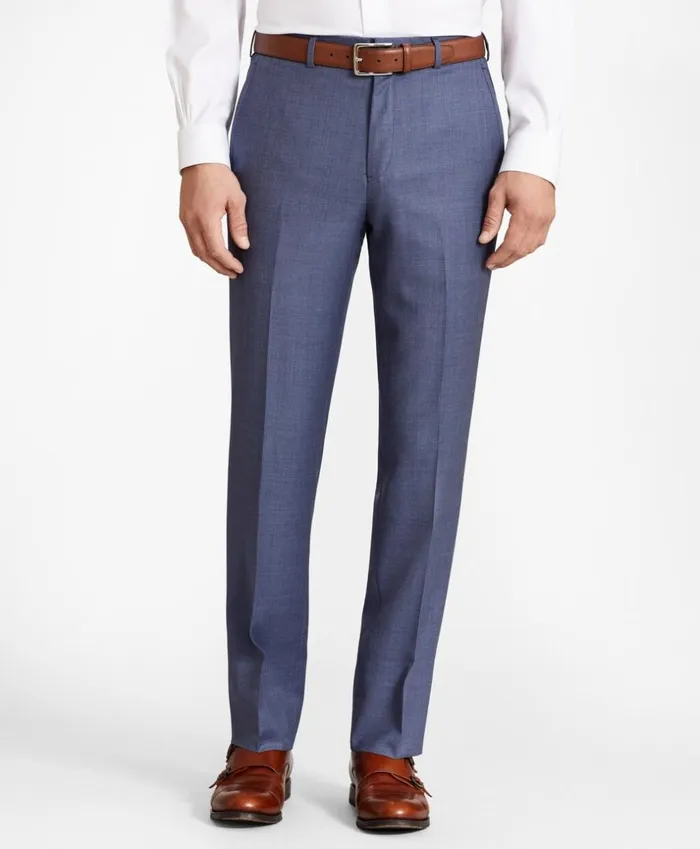 Brooks Brothers Dress Trousers Regent Fit Wool Trousers Blue 8211 Men