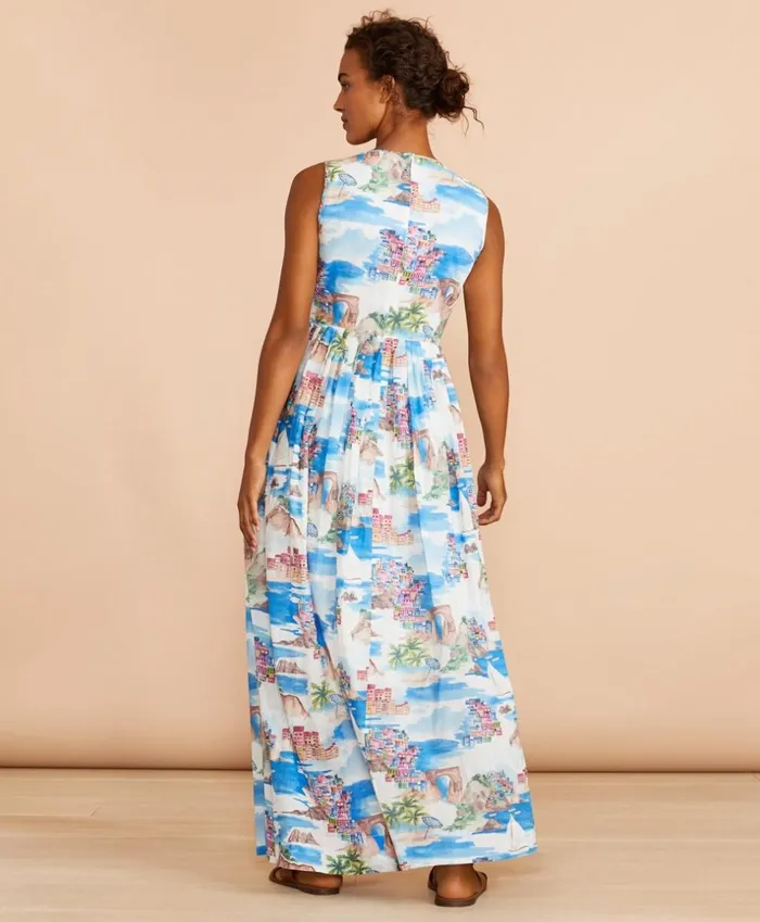 Brooks Brothers Dresses CostalPrint Cotton Maxi Dress Whitemulti 8211 Women Brooks Brothers Dresses CostalPrint Cotton Maxi Dress Whitemulti 8211 Women