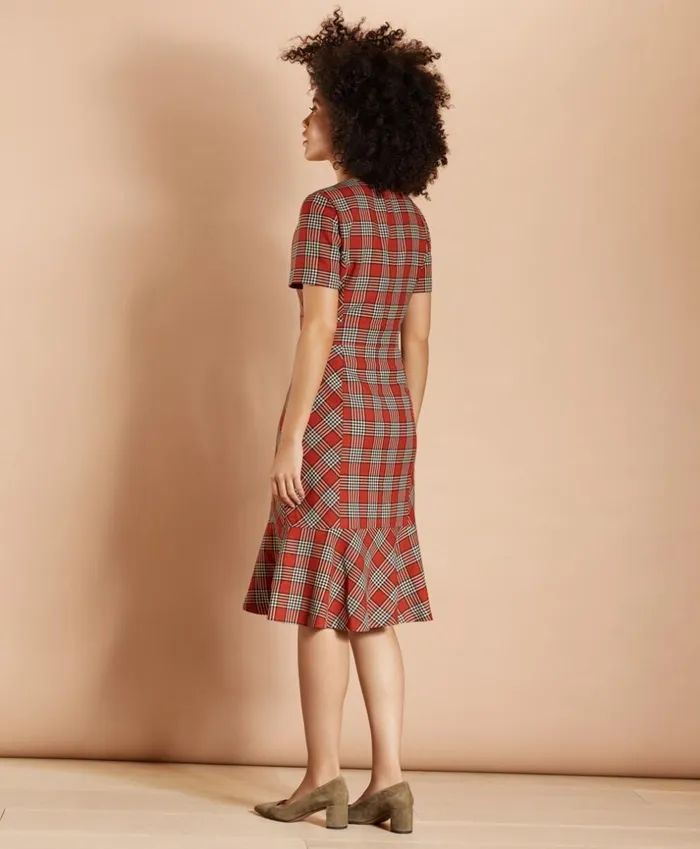 Brooks Brothers Dresses Plaid FlounceHem Dress Dark Orange 8211 Women Brooks Brothers Dresses Plaid FlounceHem Dress Dark Orange 8211 Women
