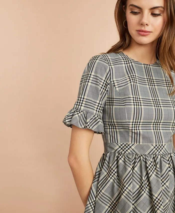 Brooks Brothers Dresses Tartan Ruffled ElbowSleeve Dress Blackmulti 8211 Women Brooks Brothers Dresses Tartan Ruffled ElbowSleeve Dress Blackmulti 8211 Women