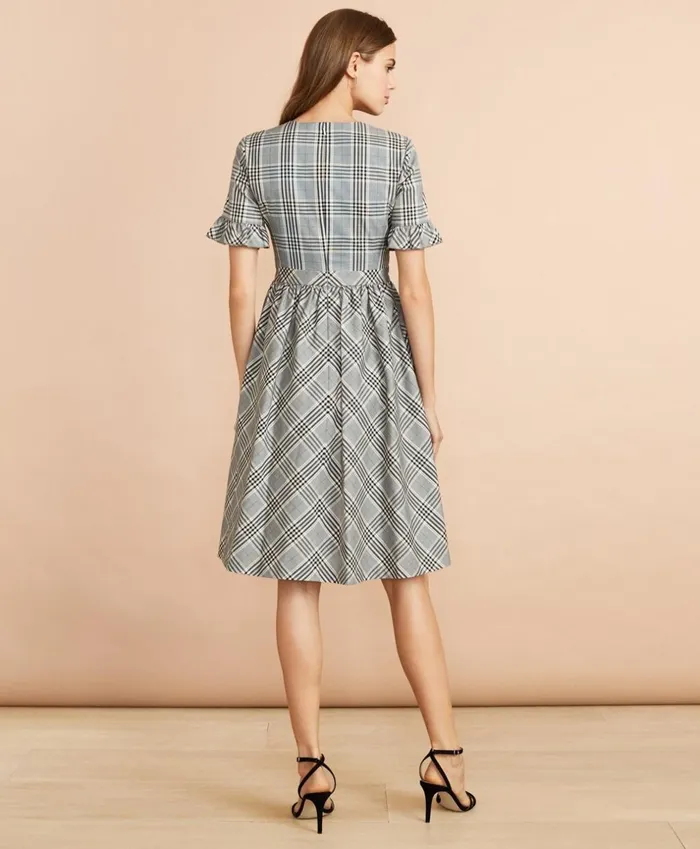 Brooks Brothers Dresses Tartan Ruffled ElbowSleeve Dress Blackmulti 8211 Women Brooks Brothers Dresses Tartan Ruffled ElbowSleeve Dress Blackmulti 8211 Women