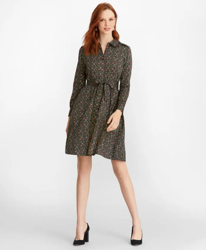 Brooks Brothers Dresses ViolettePrint Cotton Sateen Shirt Dress Navy 8211 Women Brooks Brothers Dresses ViolettePrint Cotton Sateen Shirt Dress Navy 8211 Women