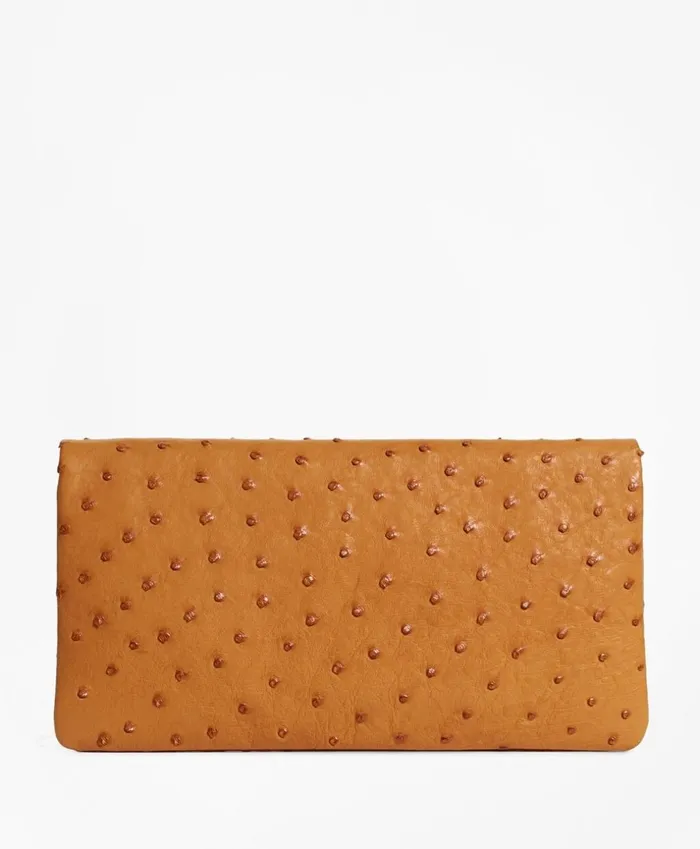 Brooks Brothers Handbags and Wallets Ostrich Clutch Chestnut 8211 Women Brooks Brothers Handbags and Wallets Ostrich Clutch Chestnut 8211 Women