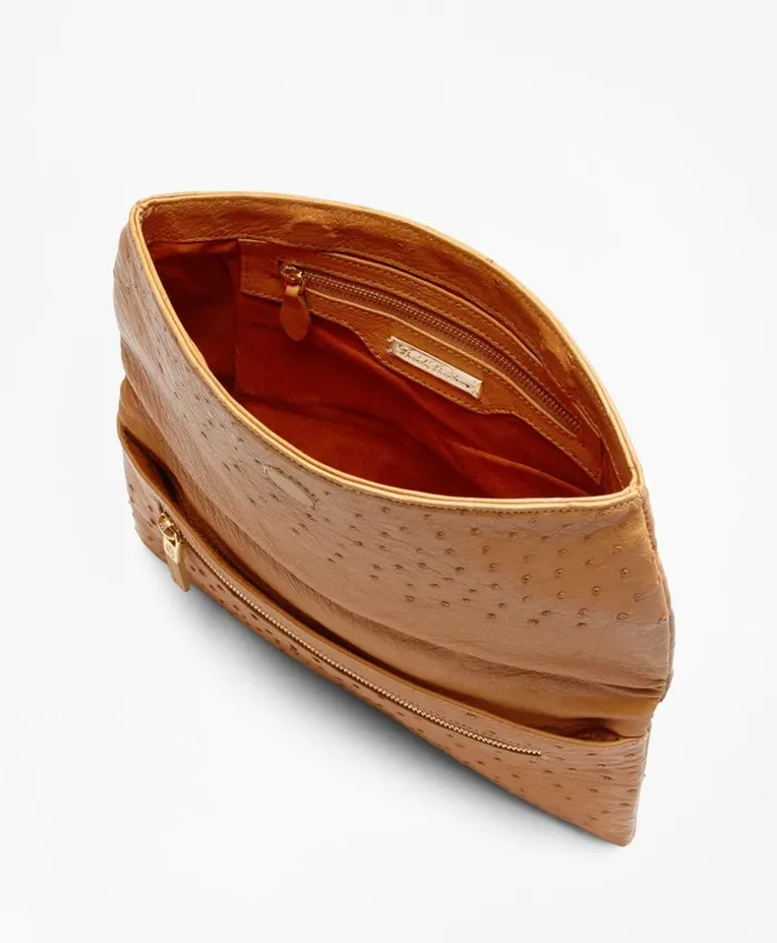 Brooks Brothers Handbags and Wallets Ostrich Clutch Chestnut 8211 Women Brooks Brothers Handbags and Wallets Ostrich Clutch Chestnut 8211 Women