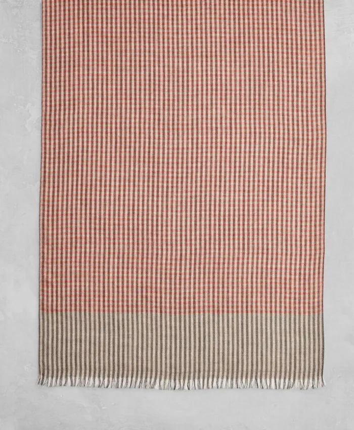 Brooks Brothers Hats Gloves and Scarves Golden Fleece Checked Cashmere Silk Scarf Orange 8211 Men Brooks Brothers Hats Gloves and Scarves Golden Fleece Checked Cashmere Silk Scarf Orange 8211 Men