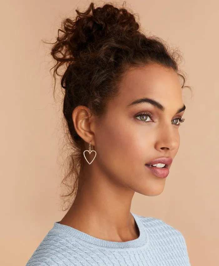 Brooks Brothers Jewelry CrystalCovered Heart Drop Earrings Gold 8211 Women Brooks Brothers Jewelry CrystalCovered Heart Drop Earrings Gold 8211 Women