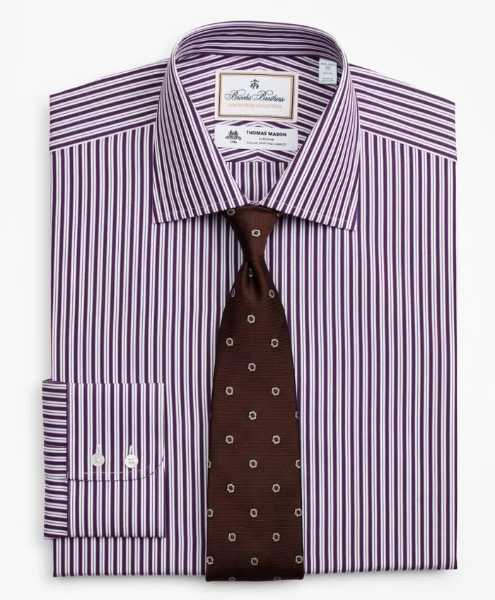 Brooks Brothers Luxury Shirts Luxury Collection Madison ClassicFit Dress Shirt Franklin Spread Collar DoubleStripe Purple 8211 Men Brooks Brothers Luxury Shirts Luxury Collection Madison ClassicFit Dress Shirt Franklin Spread Collar DoubleStripe Purple 8211 Men