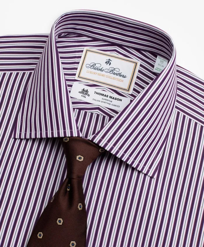 Brooks Brothers Luxury Shirts Luxury Collection Madison ClassicFit Dress Shirt Franklin Spread Collar DoubleStripe Purple 8211 Men Brooks Brothers Luxury Shirts Luxury Collection Madison ClassicFit Dress Shirt Franklin Spread Collar DoubleStripe Purple 8211 Men