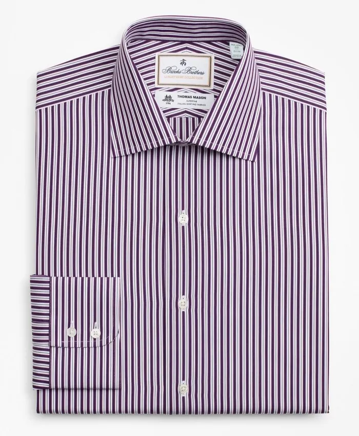 Brooks Brothers Luxury Shirts Luxury Collection Madison ClassicFit Dress Shirt Franklin Spread Collar DoubleStripe Purple 8211 Men Brooks Brothers Luxury Shirts Luxury Collection Madison ClassicFit Dress Shirt Franklin Spread Collar DoubleStripe Purple 8211 Men
