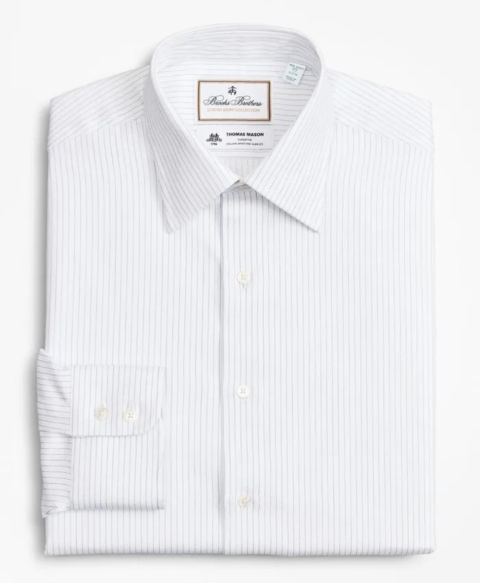 Brooks Brothers Luxury Shirts Luxury Collection Milano SlimFit Dress Shirt Franklin Spread Collar Fine Stripe White 8211 Men Brooks Brothers Luxury Shirts Luxury Collection Milano SlimFit Dress Shirt Franklin Spread Collar Fine Stripe White 8211 Men