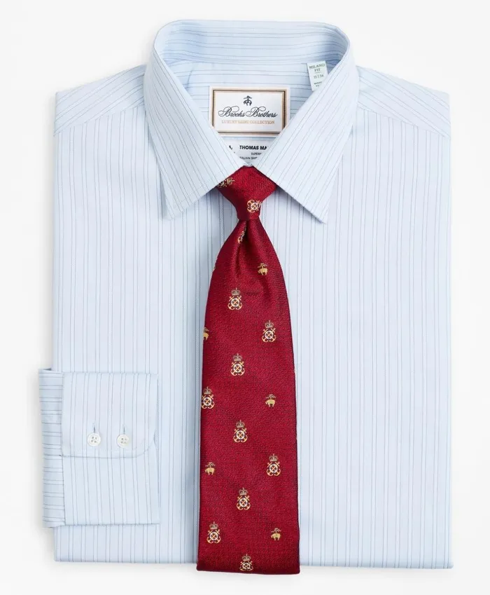 Brooks Brothers Luxury Shirts Luxury Collection Milano SlimFit Dress Shirt Franklin Spread Collar Textured Stripe Light Blue 8211 Men Brooks Brothers Luxury Shirts Luxury Collection Milano SlimFit Dress Shirt Franklin Spread Collar Textured Stripe Light Blue 8211 Men