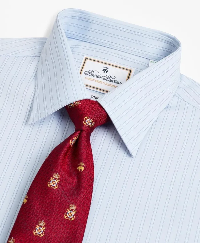 Brooks Brothers Luxury Shirts Luxury Collection Milano SlimFit Dress Shirt Franklin Spread Collar Textured Stripe Light Blue 8211 Men Brooks Brothers Luxury Shirts Luxury Collection Milano SlimFit Dress Shirt Franklin Spread Collar Textured Stripe Light Blue 8211 Men