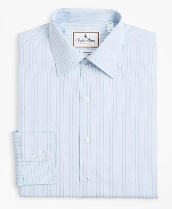 Brooks Brothers Luxury Shirts Luxury Collection Milano SlimFit Dress Shirt Franklin Spread Collar Textured Stripe Light Blue 8211 Men Brooks Brothers Luxury Shirts Luxury Collection Milano SlimFit Dress Shirt Franklin Spread Collar Textured Stripe Light Blue 8211 Men