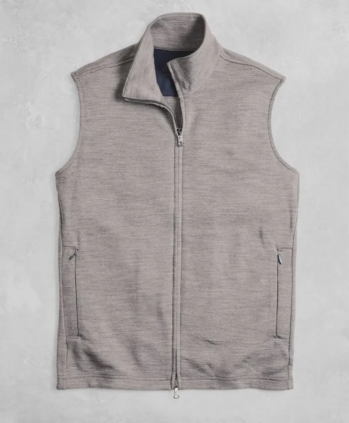 Brooks Brothers Outerwear Golden Fleece BrooksTech French Terry FullZip Vest Grey 8211 Men Brooks Brothers Outerwear Golden Fleece BrooksTech French Terry FullZip Vest Grey 8211 Men