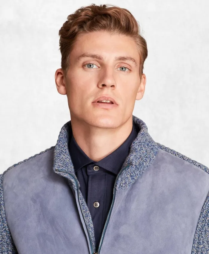 Brooks Brothers Outerwear Golden Fleece Shearling ZipUp Cardigan Jacket Blue 8211 Men Brooks Brothers Outerwear Golden Fleece Shearling ZipUp Cardigan Jacket Blue 8211 Men