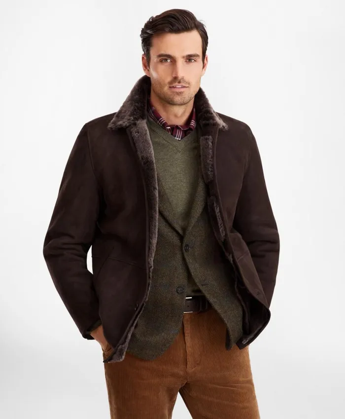Brooks Brothers Outerwear Shearling Jacket Brown 8211 Men