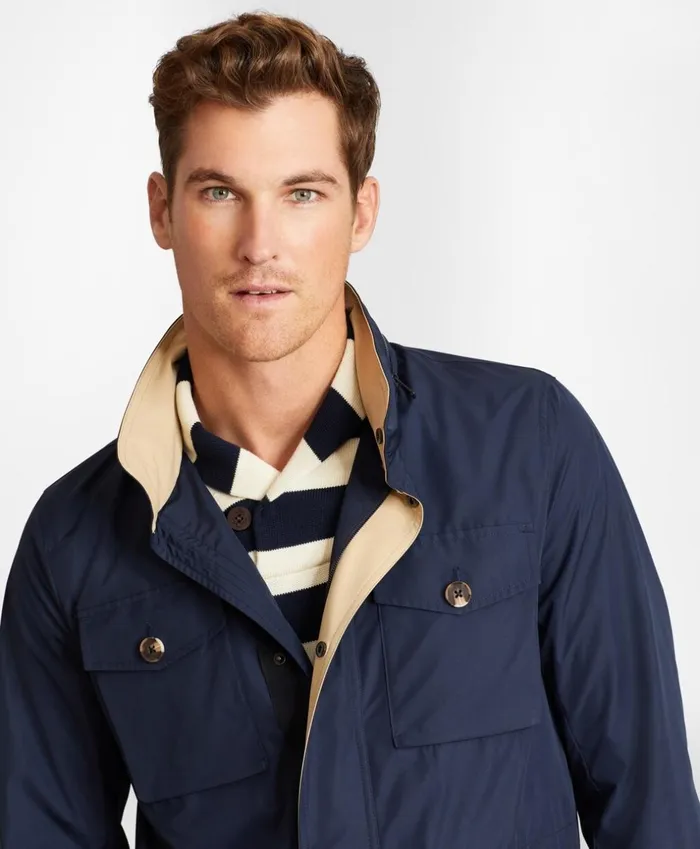 Brooks Brothers Outerwear WaterRepellent Packable Field Jacket Navy 8211 Men Brooks Brothers Outerwear WaterRepellent Packable Field Jacket Navy 8211 Men