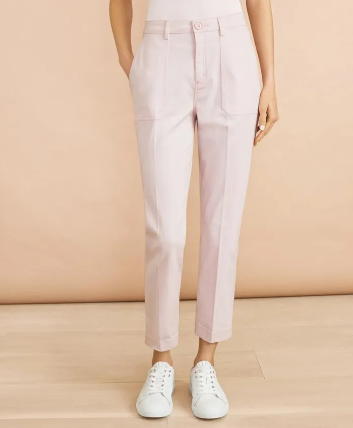 Brooks Brothers Pants Skirts and Shorts Stretch Cotton Sateen Patch Pocket Pants Light Pink 8211 Women