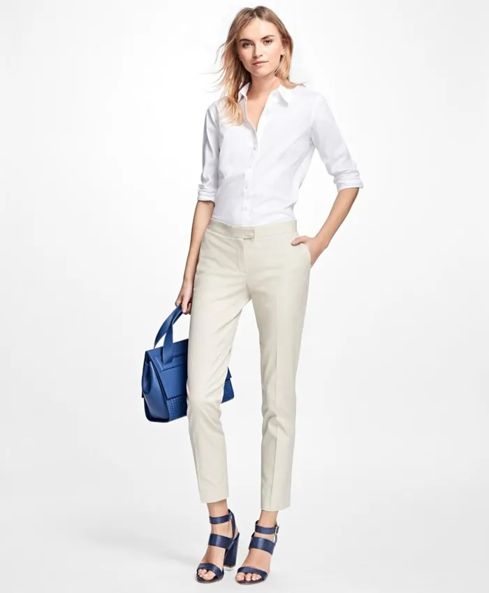 Brooks Brothers Petites Petite FlatFront Stretch Advantage Chinos Stone 8211 Women Brooks Brothers Petites Petite FlatFront Stretch Advantage Chinos Stone 8211 Women